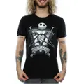 Nightmare Before Christmas Mens Misfit Love Jack Skellington Cotton T-Shirt (Black) (XL)