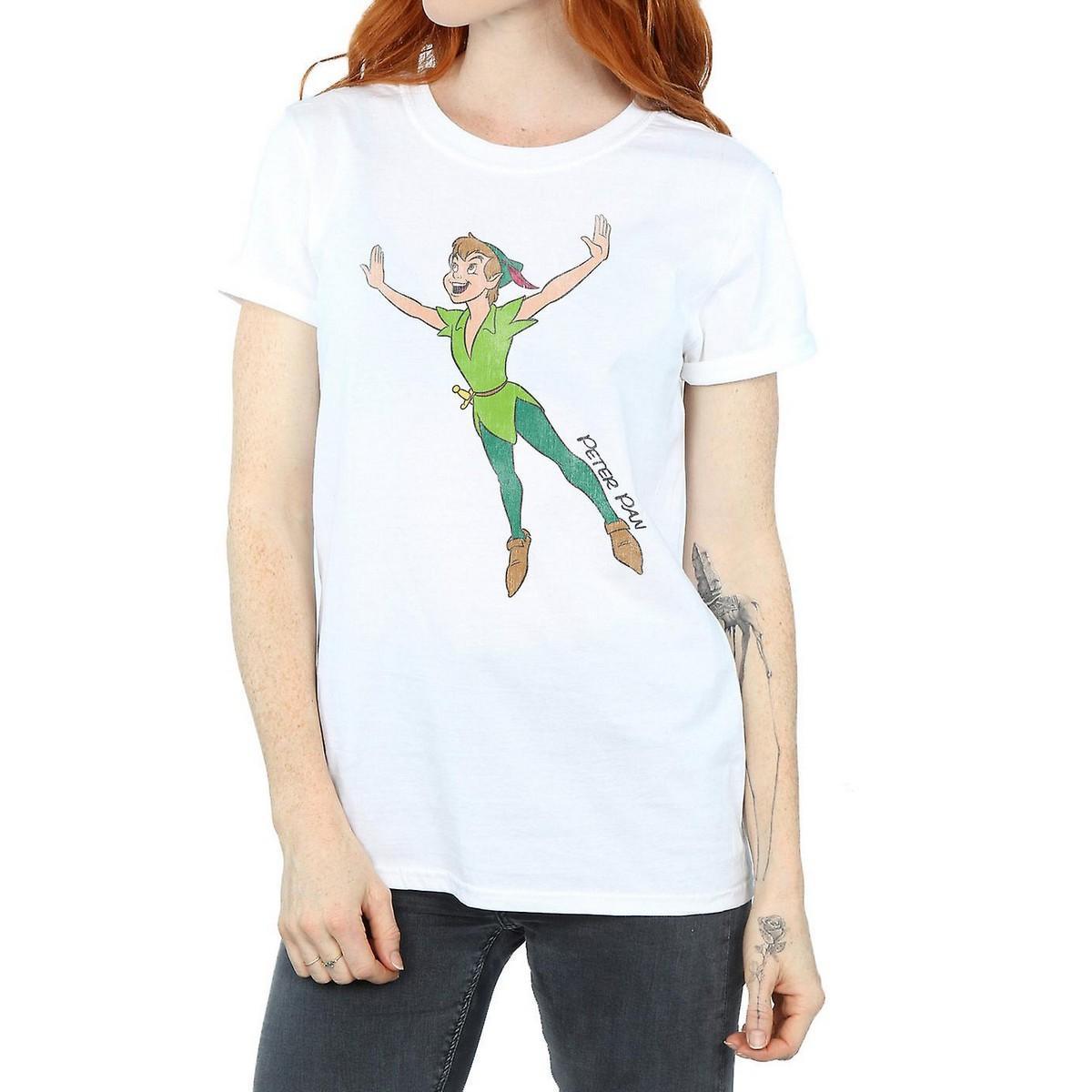 Peter Pan Womens/Ladies Classic Flying Cotton Boyfriend T-Shirt (White) (L)