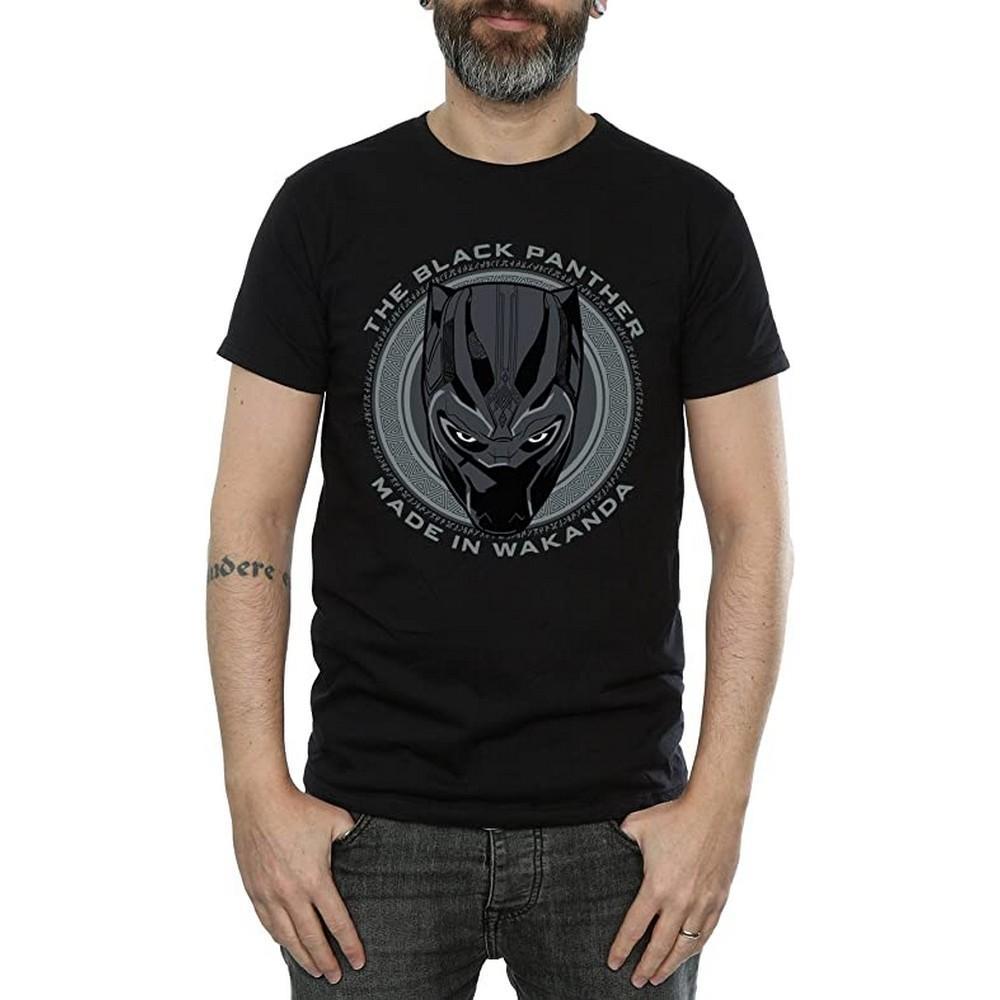 Black Panther Mens Made in Wakanda Cotton T-Shirt (Black) (L)