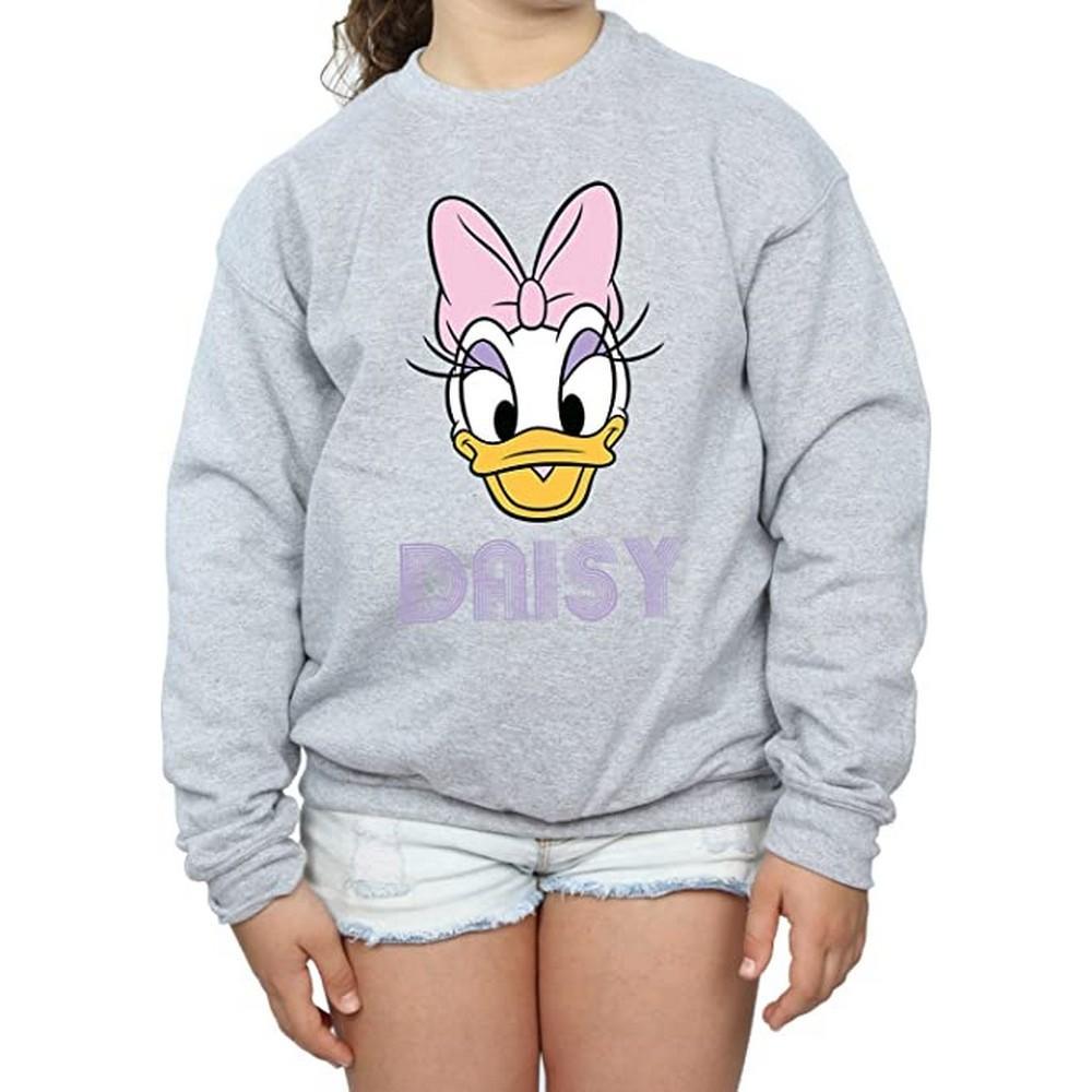 Disney Girls Daisy Duck Face Sweatshirt (Sports Grey) (9-11 Years)