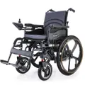 EQUIPMED Electric Wheelchair Folding, Folding, Long Range, Lithium Battery, 24 " Rear Wheels, Black