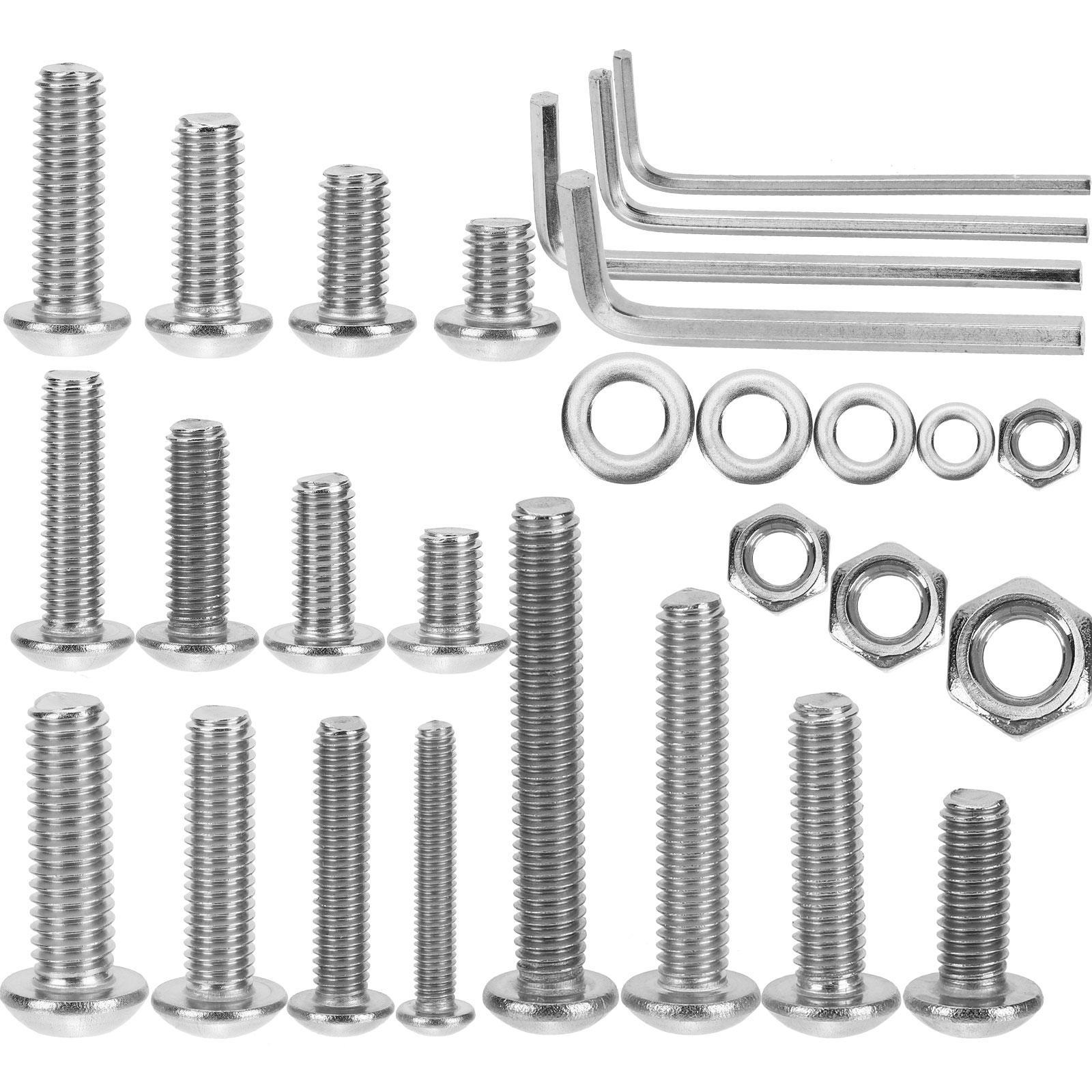 520 Pcs Bolts Washer Hex Set Stainless Nuts Kit Steel Lug