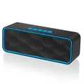 Portable Bluetooth Speaker, Wireless Music Box with HD Audio and Powerful Bass, Music Box, Dual Driver with FM Radio(Blue)