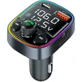 Car mp3 car bluetooth player breathing atmosphere colorful lights FM digital display fast charging