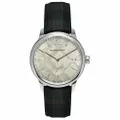 Burberry BU10008 Checked Stamped Round Dial Black Leather Strap Men's Watch