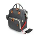 Grey, Women's Backpack, Waterproof Laptop Backpacks with Data Cable Case, Female Teenage PC Bag Eleg