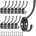 12 Pcs Wall Mounted Coat Hooks Vintage Unique Metal Hat Rack Hooks Retro Stainless Steel with Screws
