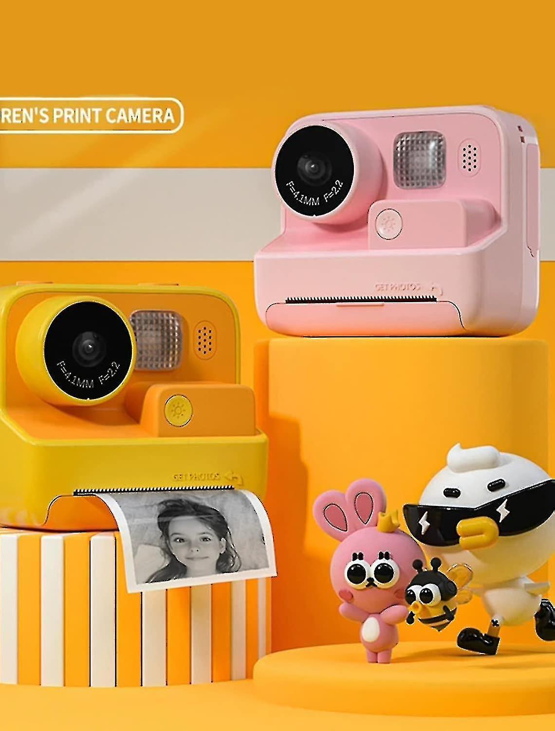 Kids Instant Print Camera Thermal Printing Camera Toy With 3 Rolls Print Paper Video Photo For Children Boy Girls Gift