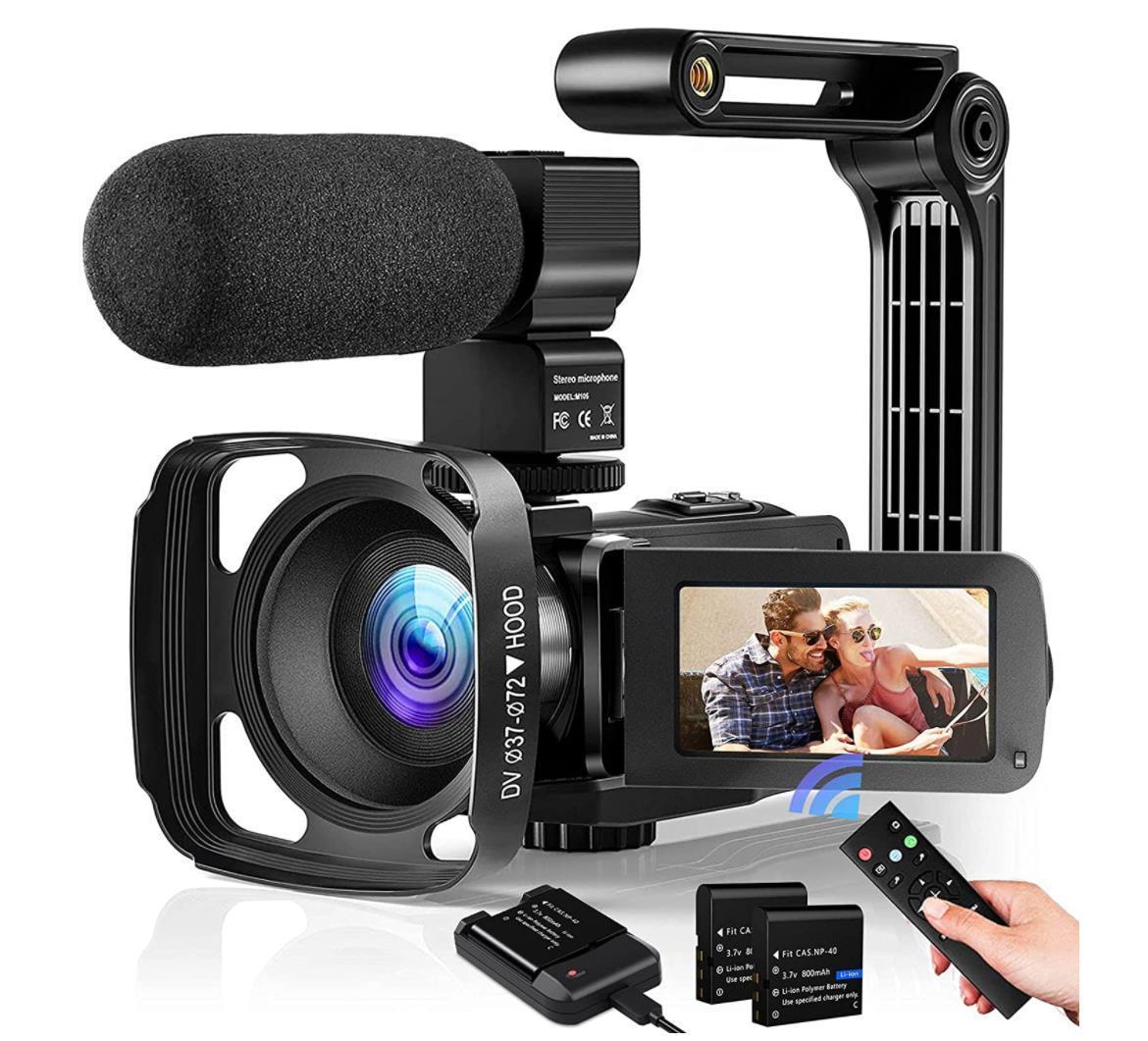 Video Camera Camcorder with Microphone HD 2.7K 30MP