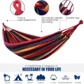 Outdoor Cotton Hammock with Straps, Portable Tree Hammock with Carrying Bag for Balcony Patio Garden Yard, Load Capacity up to 200 kg