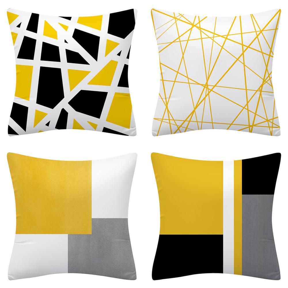 Set of 4 Pillowcases, Geometric Throw Pillowcases