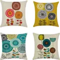 Pieces Abstract Flowers Cushion Cover Linen Cushion Cover Home Decor Square Cushion Cover Print Cush