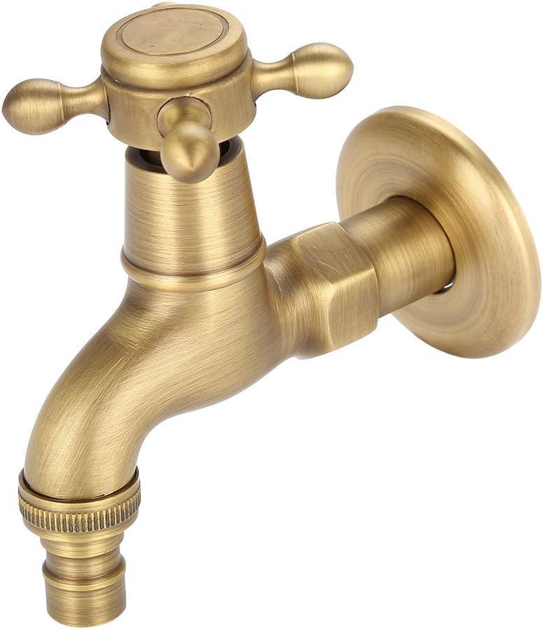Garden Faucet Washing Machine Faucet Vintage Solid Brass Water Faucet Wall Mounted Faucet Single Handle Inlet Thread G1 / 2 (Short)