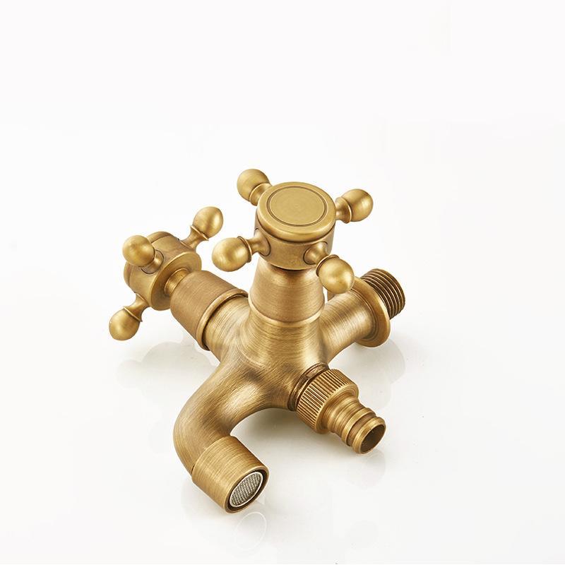 Vintage aged brass faucet - 1/2 "- Normal wall mount - For bathroom, kitchen, toilet, garden (Nomal & washing machine)