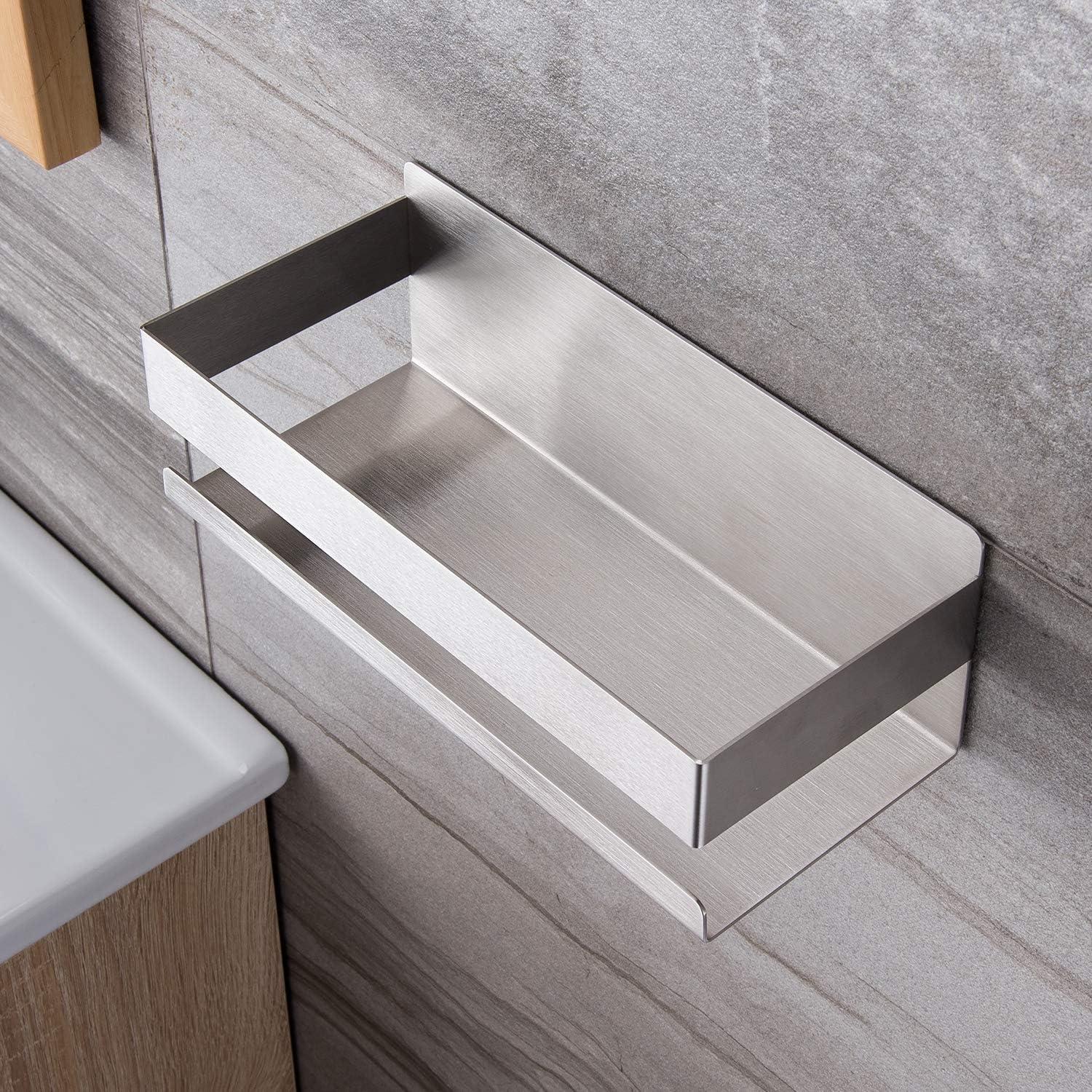 Shower caddies Self-adhesive Shower Shelf Drill- Shower Basket Bathroom Shelf Stainless Steel SUS304