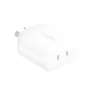 Cygnett PowerPlus 35W USB-C PD Dual Port Wall Charger - White (CY4353PDWCH), 2xUSB-C (35W), Fast, intelligent Charger, 25W PPS, Charge Two Devices