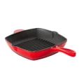 Healthy Choice Enamelled Cast Iron Square Grill Pan (44 x 30 x 4.7 cm) - Red