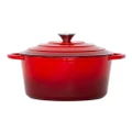 Healthy Choice 26cm Enamelled Cast Iron French Oven Casserole (4.7L) - Red