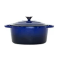 Healthy Choice 26cm Enamelled Cast Iron French Oven Casserole (4.7L) - Blue