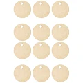 100 Pcs Family Birthday Calendar Tags Decorate Round Wood Slice Wooden Jewelry Wall Hanging