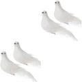 4 Pcs Tree Peace Dove Simulated Pendant Bird Clip Decorations Ornament