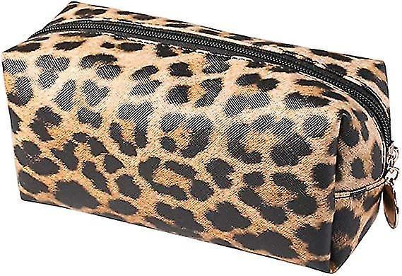 Leopard Print Make Up Bag Square Fashion Travel Cosmetic Bags Brush Pouch Toiletry Wash Bag Portable Travel Make Up Case Pouch For Women Girlsbrown1pc