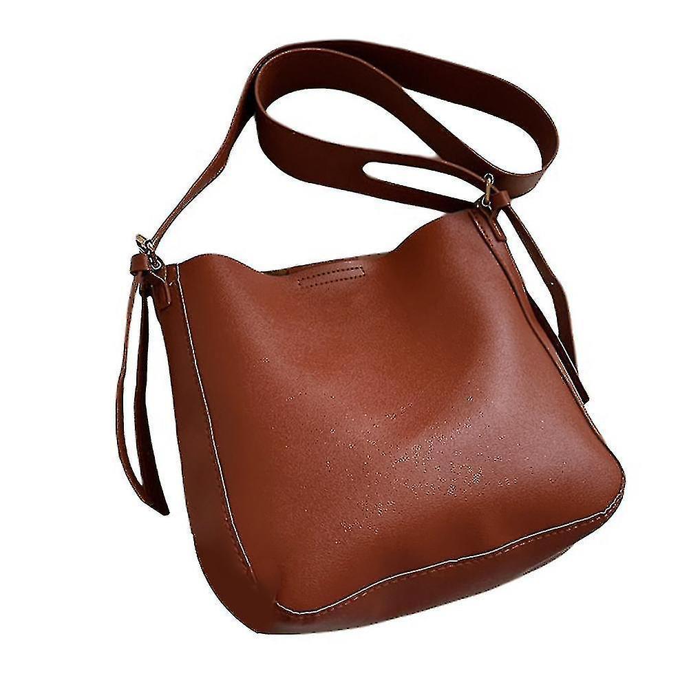 Large Capacity Bucket Bag Travel Shoulder Lady Handbag (orange)