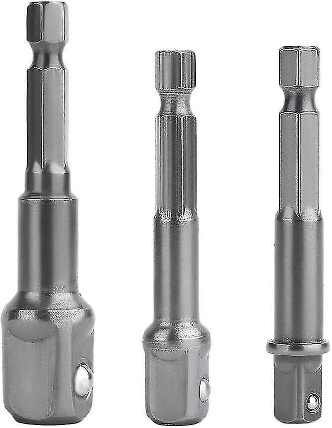 Set Of 3 Hex Adapters For Cordless Screwdrivers 1/4 ", 1/2", 3/8 "