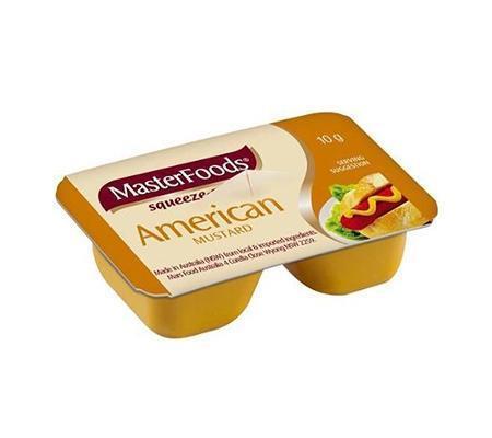 100 X Masterfoods Mustard American Squeeze On 10G