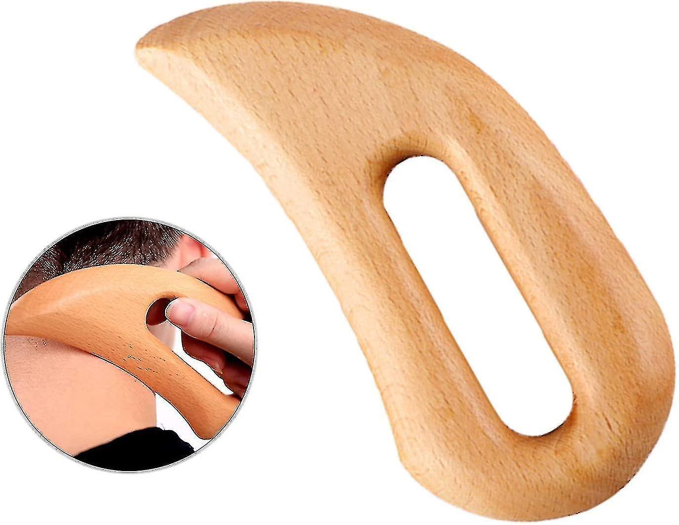Wooden Lymphatic Drainage Massage Tool, Handheld Gua Sha Scraping Paddle-
