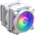 Cooler Master Hyper 622 Halo White A-RGB with 2 X 120MM RGB LED PWM Fan, 6 Heat