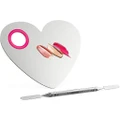Makeup Palette Stainless Steel Heart Cosmetics Foundation Nail-art Mixing Blending Make Up Tools With Spatula For Eye Shadow, Eyelash, Lipsticks, Nail