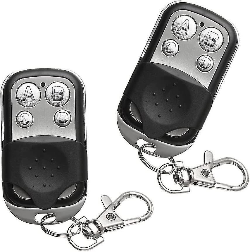 Remote Control Key Fob, 433mhz Universal Cloning Wireless Remote Control Keychains, Garage Door Openers For Car Garage Door Gate(black)(2pcs)