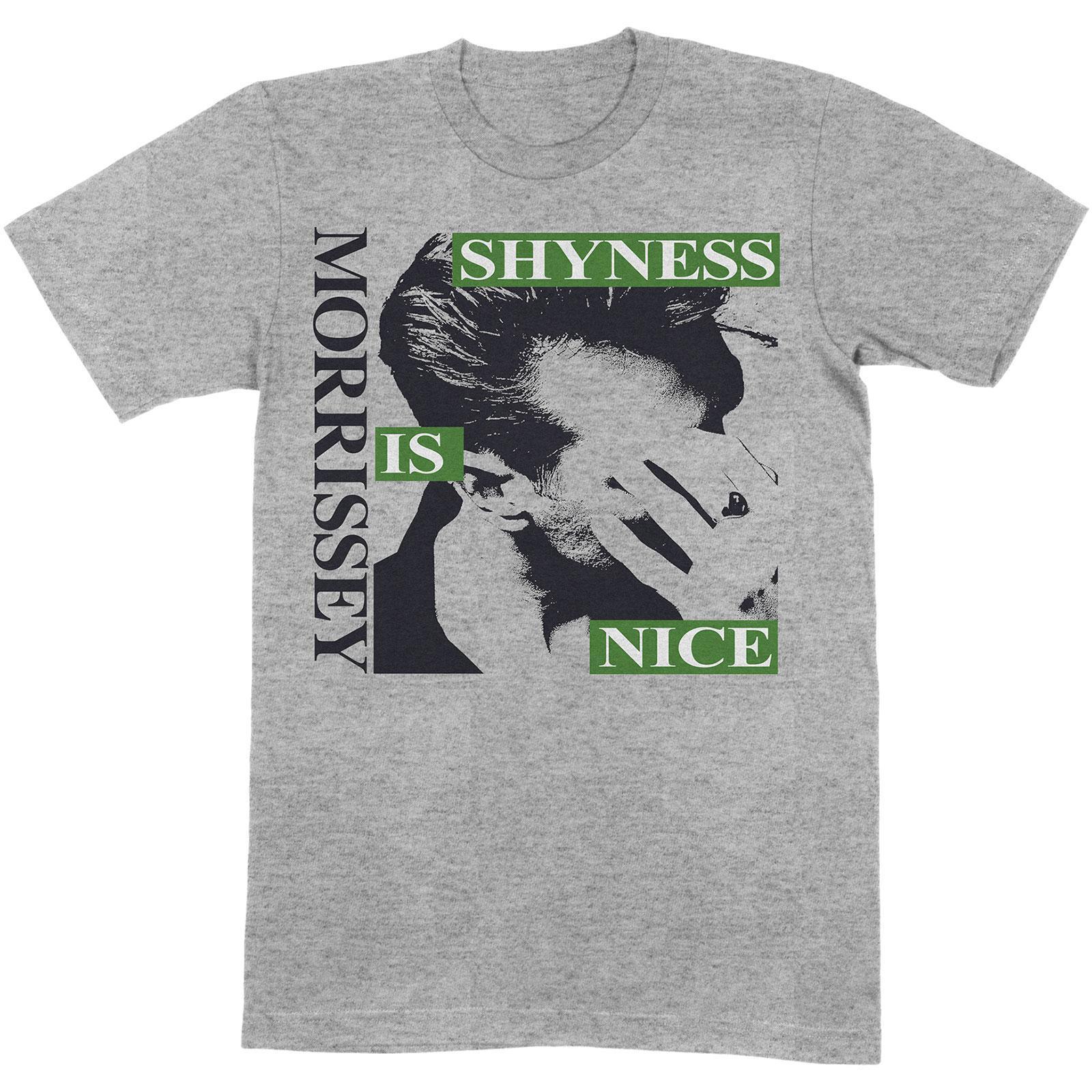 Morrissey Unisex Adult Shyness Is Nice Cotton T-Shirt (Grey) (XXL)
