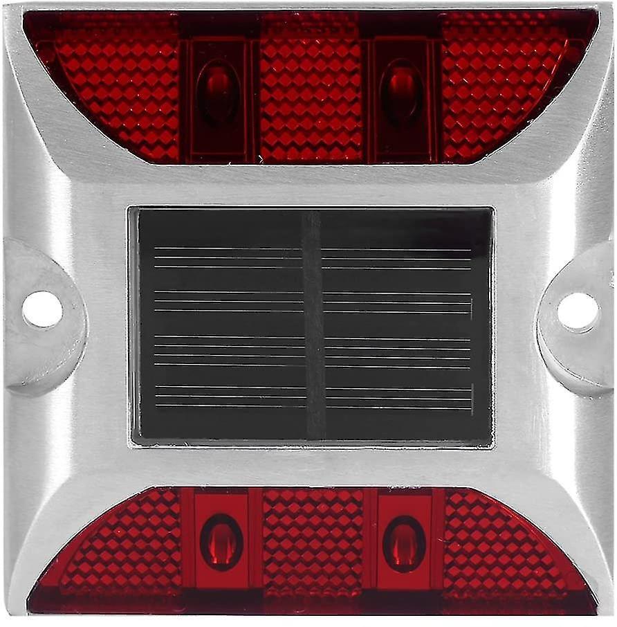 4 Led Aluminum Alloy Solar Powered Road Step Lamp Outdoor Square Waterproof Driveway Pathway Light
