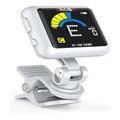Aroma AT102WH Rechargeable Chromatic Clip-on Tuner - White - Guitar Bass Ukulele