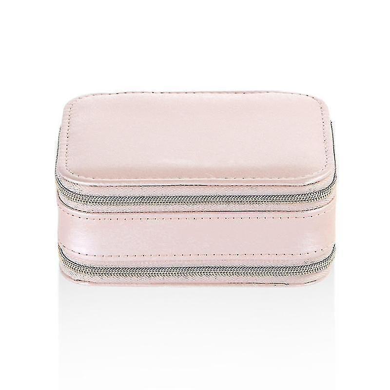 Women's Creative Travel Portable Zipper Jewelry Box Earring Bag Pink