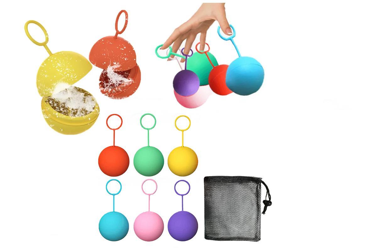 6Pcs Reusable Water Balls Quick Fill Water Balloons Bombs Water Fight Toy for Kids Adults