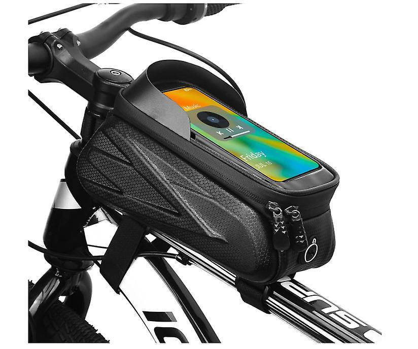 Waterproof Bike Holder Accessories bag Mount Handlebar Cell Phone Holde Compatible with iPhone 12Pro Max 11 XS XR Fit 6.9”(Black)