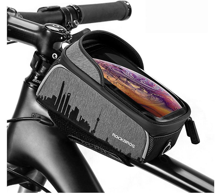 Bike Phone Holder Bike, Waterproof Bike Frame Bag, Bike Phone Bag 1.5L Large Capacity Sensitive Touchscreen for iPhone Samsung Oneplus Huwei Smartphones Under 6.5 inches(Black)