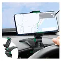 Car Phone Holder, Multifunction Car Dashboard Holder Rearview Mirror with 360 ° Adjustable Spring Clip, Suitable for 3 to 7 Inch Smartphones(Green)