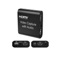 HDMI Video Capture Card with Microphone, USB 2.0 Audio Grabber 4K HD 1080P 60FPS Live Stream Video Recorder for PS, Xbox, DSLR, Action Cam(Black)