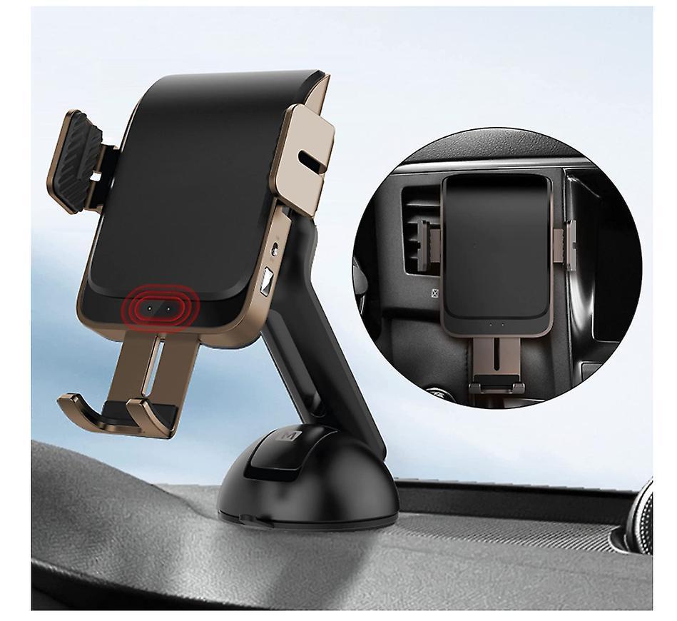 15W Wireless Car Charger, Infrared Smart Sensing Auto-Clamping Car Mount, Fast Charging Air Vent Dash Phone Holder for iPhone 13 /12 /11 /SE /XS /XR /8 Series, Samsung Galaxy, Note , etc(Black)
