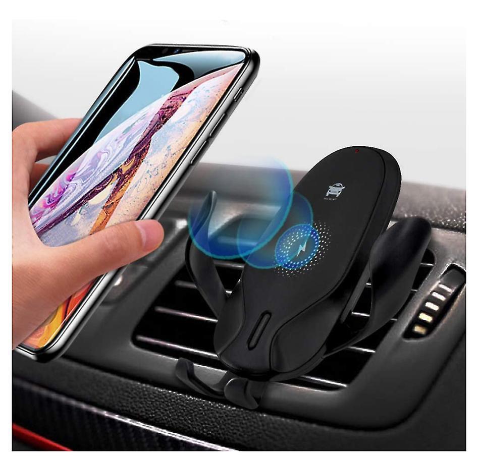 Wireless Car Charger Mount, One-Handed Auto Clamping Qi 10W 7.5W Fast Charging Air Vent Phone Mount Holder Compatible with Phone 11/11 Pro/Xs/Xs Max/XR/X/8/8Plus Samsung Galaxy S10/S10+/S9/S9+/S8/S8+(Black)