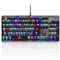 Mechanical Keyboard with Blue Red Switches,104-Key RGB Backlit Gaming Keyboard Aluminium USB Wired Keyboard for Gaming and Typing,Compatible for Mac PC(Black)