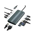 USB C Docking Station,12 in 1 Triple Display Type C Laptop Hub to 4K DP HDMI,1080P VGA, 100W PD,2 USB3.0+USB C 3.0+USB2.0,1000M Ethernet ,SD/TF Card,3.5mm Audio for MacBook/Dell/Huawei/Samsung(Black)