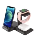 3 in 1 Wireless Charger for iWatch Series 6/5/4/3/2, Fast Charging for iPhone 11/11 Pro Max/XR/XS Max/Xs/X/8/8P, Airpods 3/2/Pro,（black）
