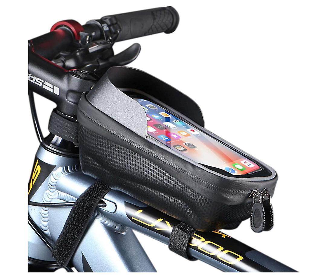 Bike Frame Handlebar Bag, CHRONUS Bike Bag, Bike Accessories, Cycling Gifts for Men (Black)