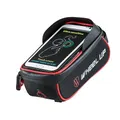 Waterproof Bike Frame bag, Waterproof Cycling Front Top Tube Pouch With Sun Visor, Bike Phone Bag with Headphone Hole, for iPhone XS MAX XS X 8 7 6 6S Plus Smartphones Below 6.0'' Mobile phone bag(Red)