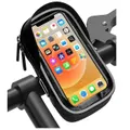 Bike Phone Holder Waterproof Bicycle Handlebar Bag Touch Screen 360-Degree Rotatable Bike Phone Mount for iPhone 12/11/XS/X Samsung LG Sony Smartphones up to 6.5''(Black)